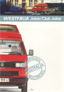 Brochure Brochure VW T3 Westfalia Club Joker 1988 (D)