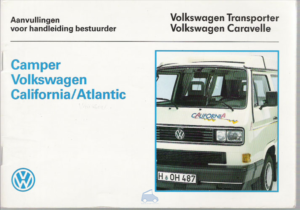 Brochure Instructieboekje VW Westfalia California T3 1989 (NL)