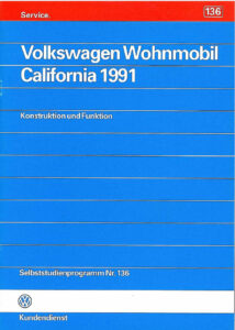 Brochure VW California T4 Selbst Studien Programm (SSP136)
